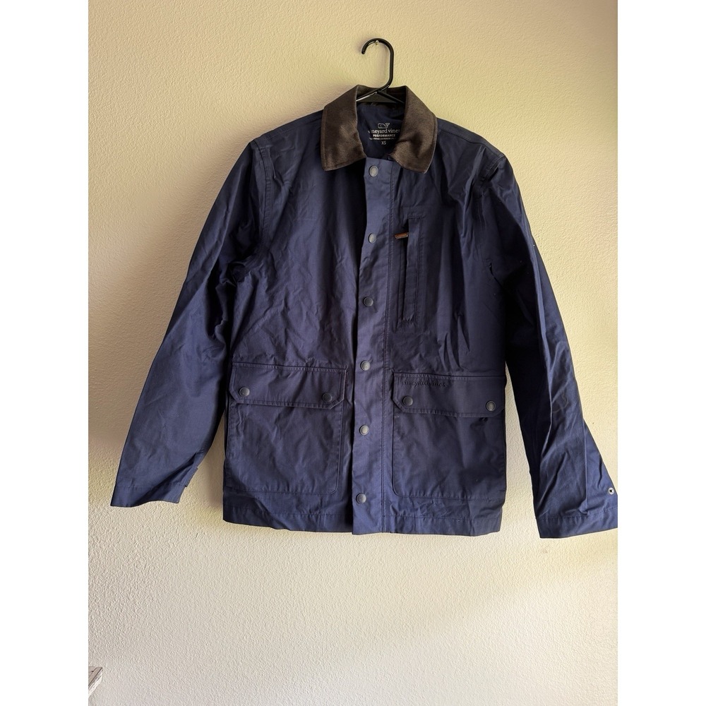 Vineyard Vines performance Coat Jacket XS Navy blue Button/snap Zip Up Rain